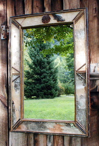 rustic mirror frame